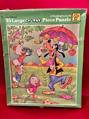 Vintage Walt Disney 35-Piece Chunky Puzzle — Goofy & Huey Dewey Louie